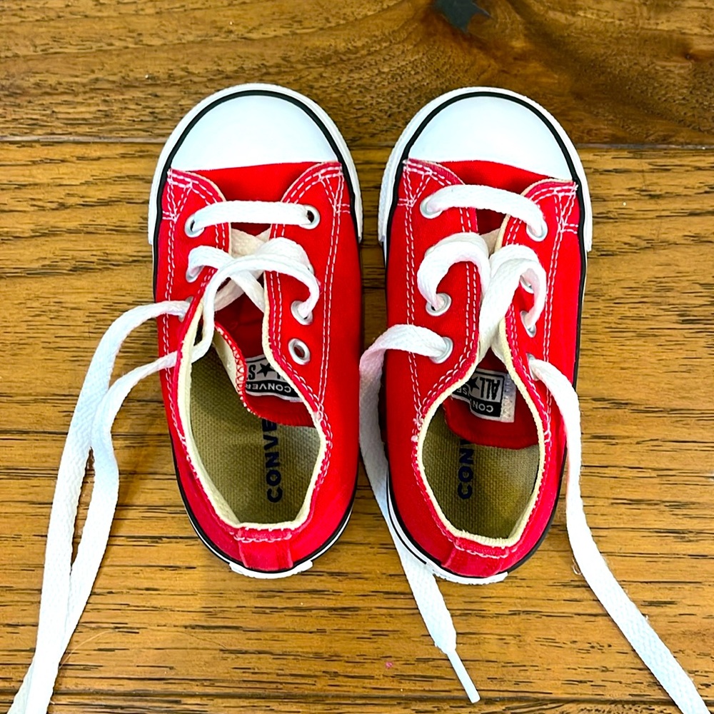 Converse, red, baby/toddler shoe, size 7. Hardly worn. Like new.